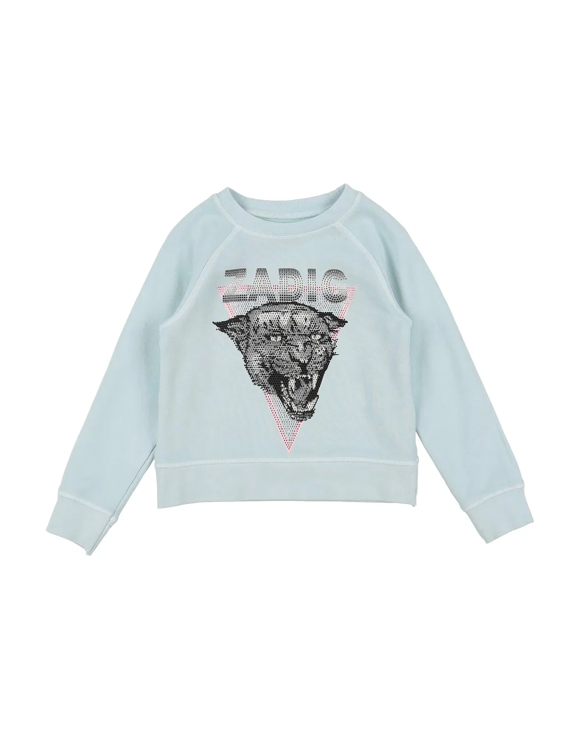Детский свитшот для девочек с аппликацией Zadig&Voltaire, светло-голубой