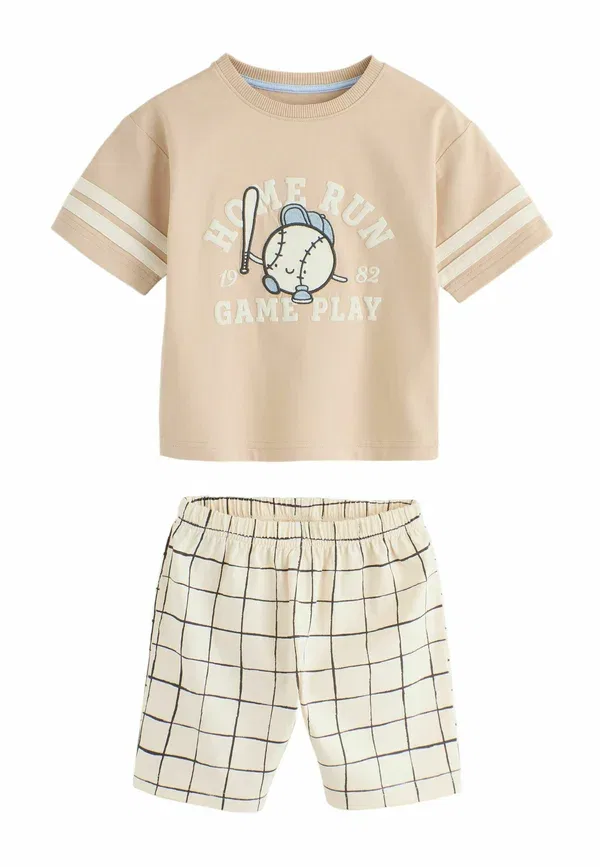 Комплект пижам из 3 штук с коротким рукавом Regular fit Next Green Grey Tennis Club, синий/зеленый/серый — фото 4