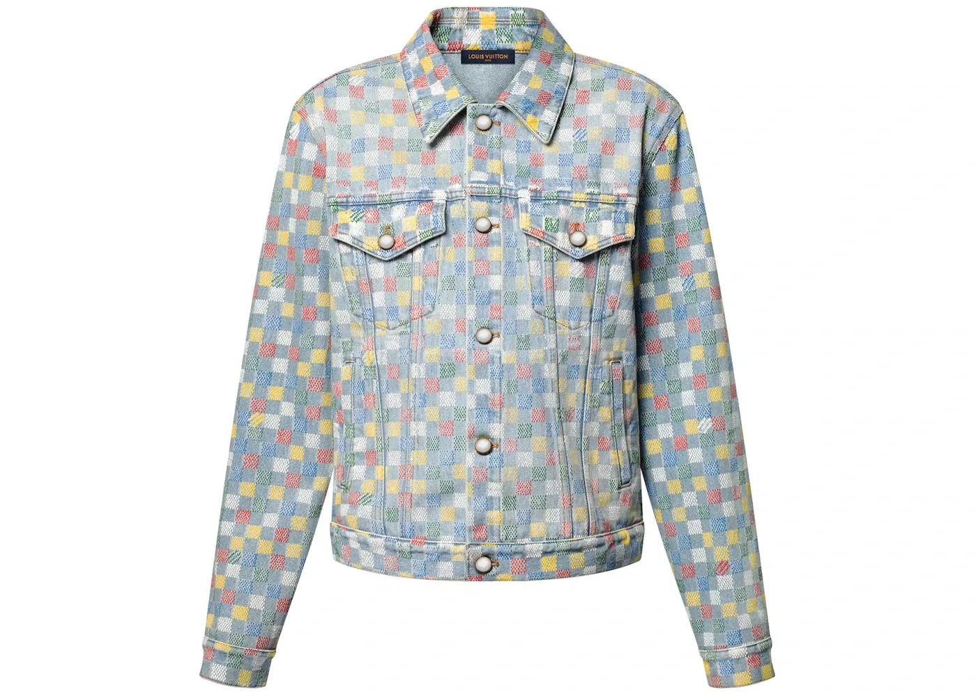 Мужская куртка с принтом Damier Denim Trucker Louis Vuitton, Multicolor
