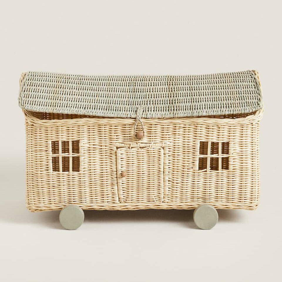 

Дом-корзина на колесах Zara Home Rattan, коричневый