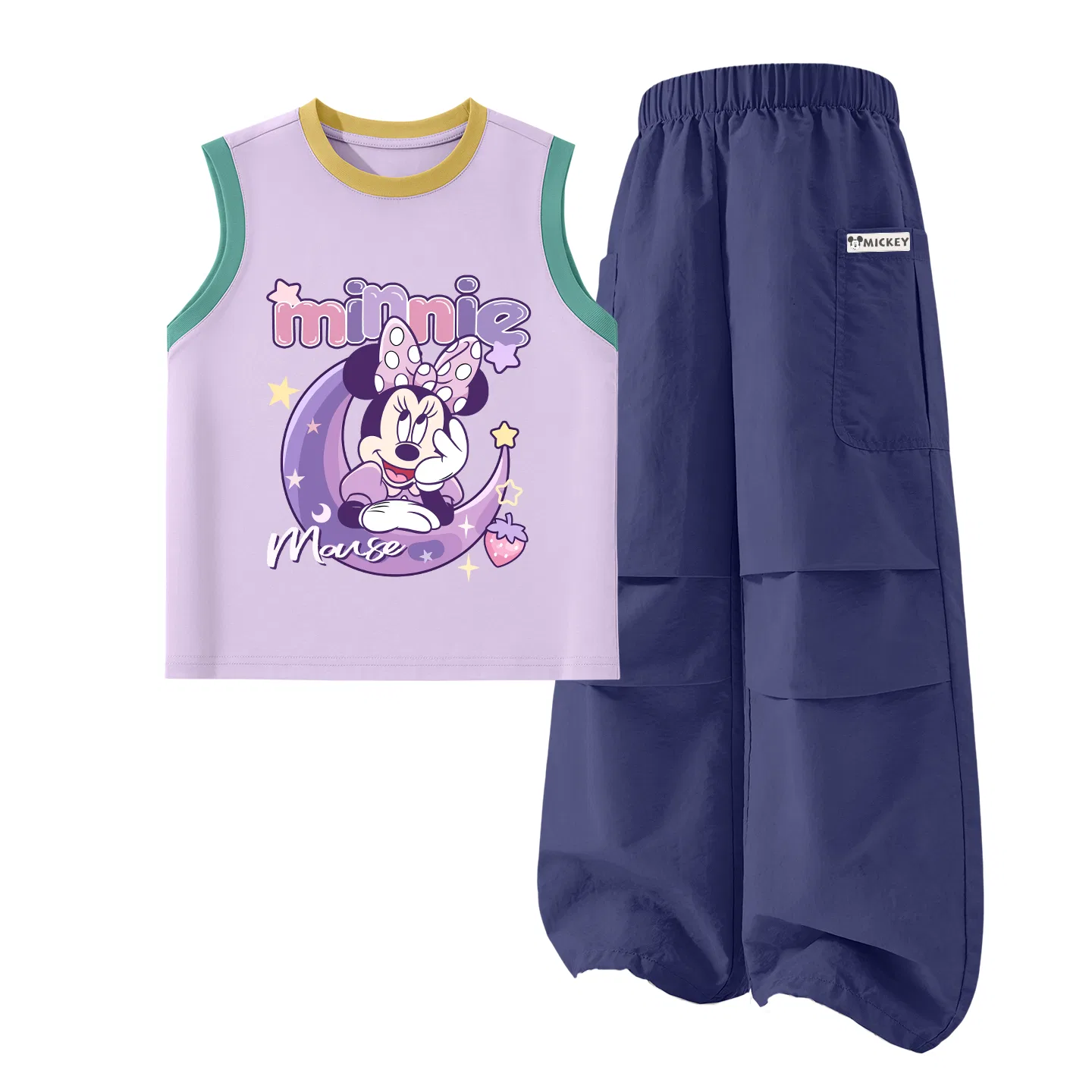 Детский спортивный костюм, crew neck, thin stretch, Disney, Di Xing Tuni K Blue Pink — фото 4