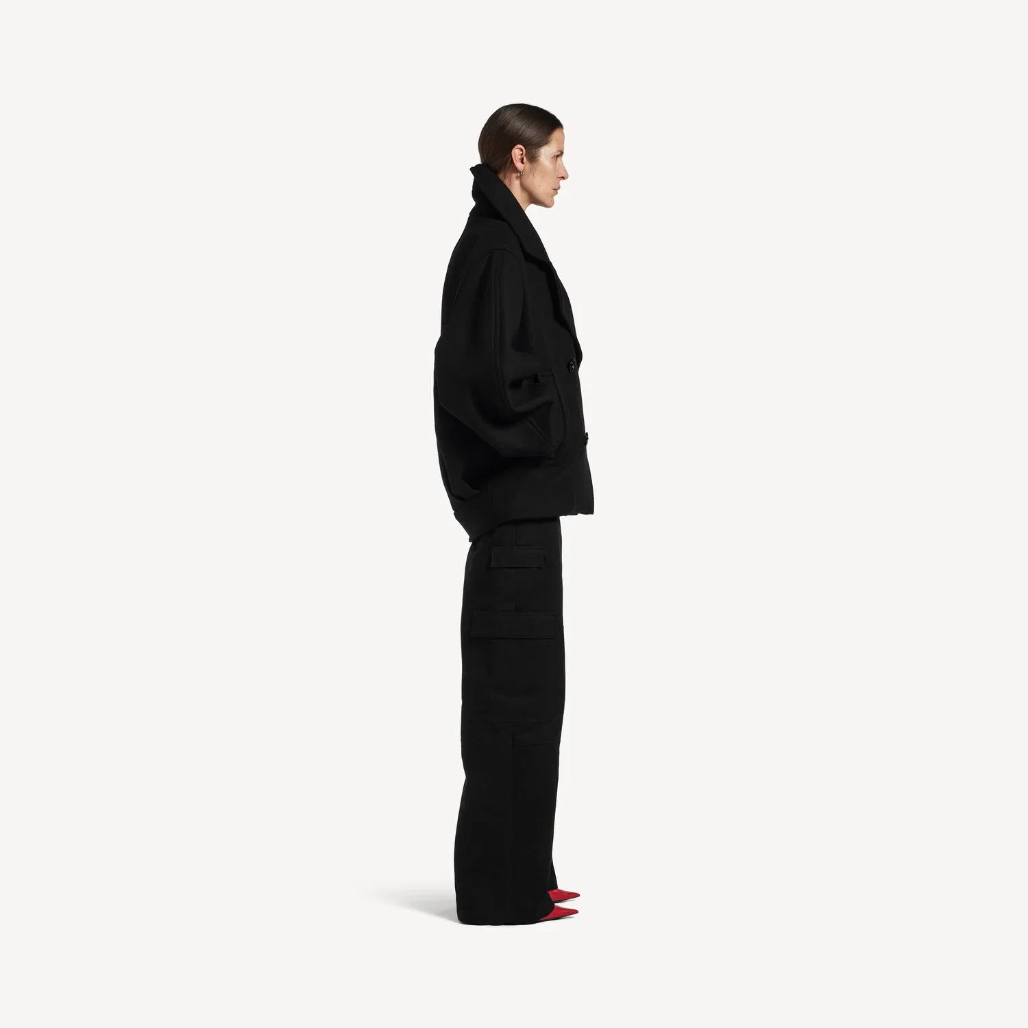 Пальто-кокон двубортное Balenciaga, черный — фото 3