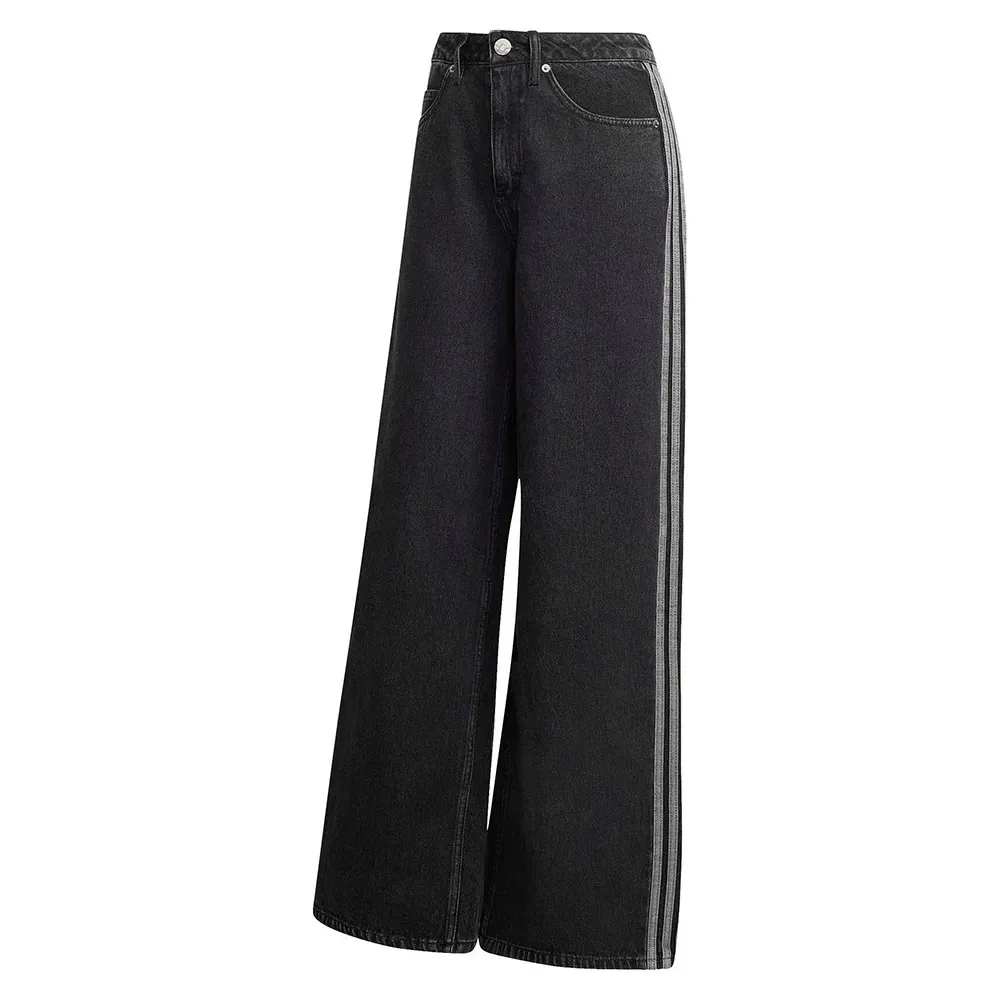 Женские джинсы с высокой посадкой Wide Leg High Waist Jeans Adidas Originals, Black — фото 3