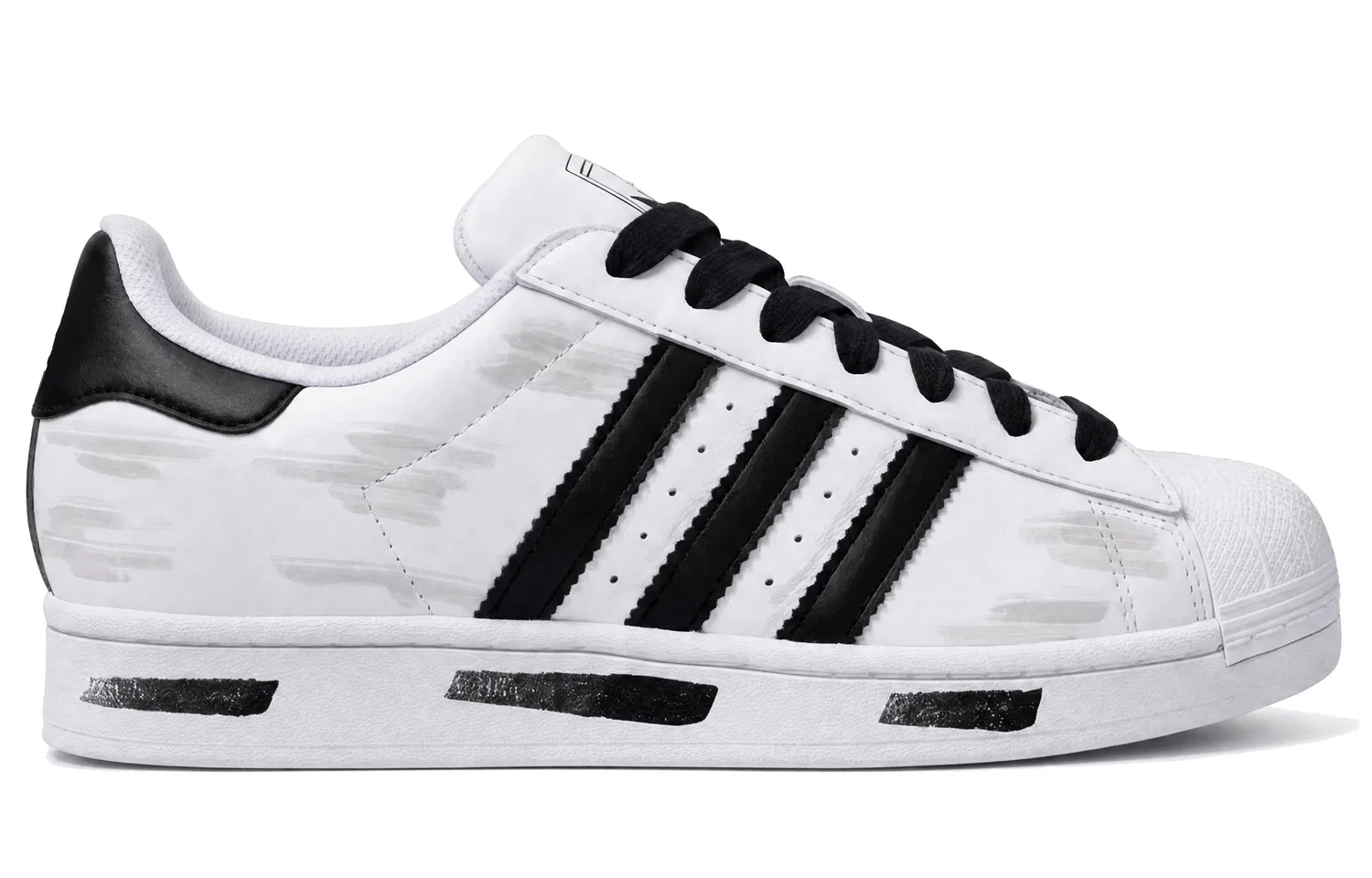 Детские кроссовки для скейтбординга с кастомным дизайном Adidas Originals Superstar 2, White — фото 4