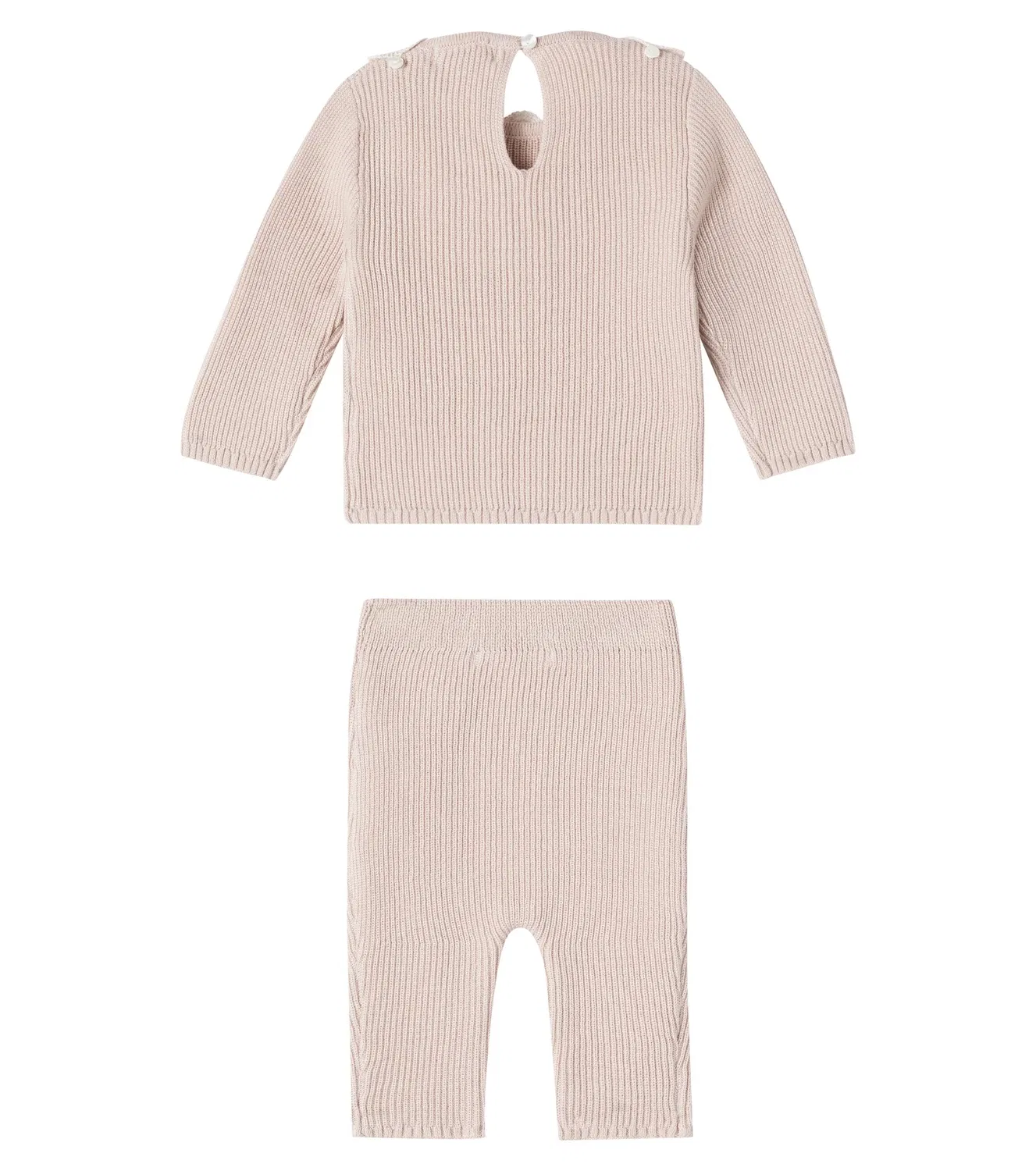 Комплект из свитера и брюк хлопковый Baby Lucette Bebe Organic, розовый — фото 4