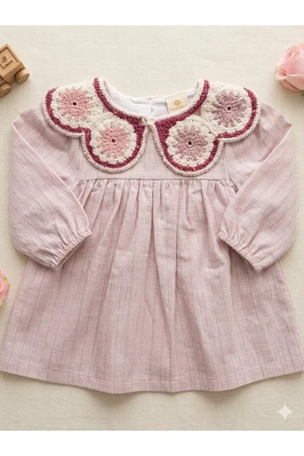 Детское платье для девочек с длинным рукавом Viababy, Pink — фото 3