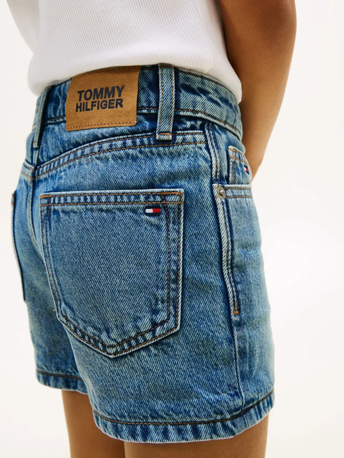 Шорты джинсовые скинни Tommy Hilfiger, синие — фото 4