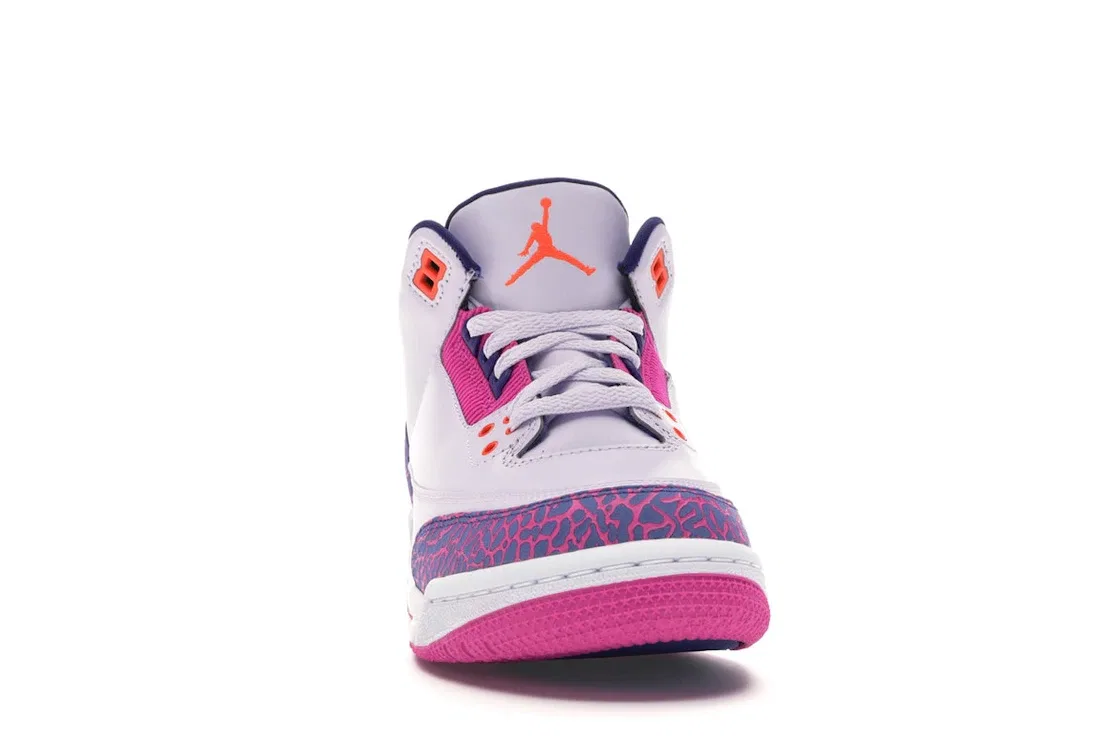 Детские кроссовки Lifestyle с принтом Jordan 3 Retro Jordan, Barely Grape/Hyper Crimson-Fire Pink — фото 2