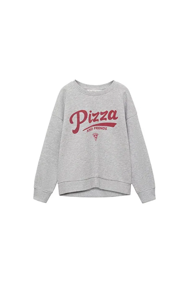 Детские свитшот для девочек с принтом Metal Gray Girl's Sweatshirt Mango Woman, Metal Gray — фото 4
