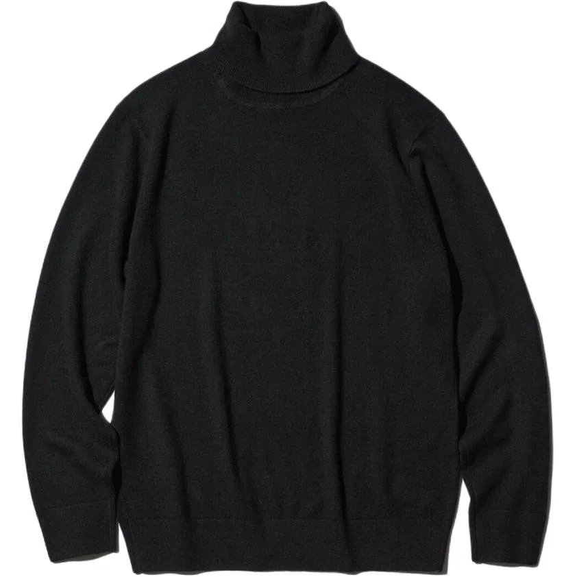 Мужской кашемировый свитер прямого кроя Black UNIQLO, Черный