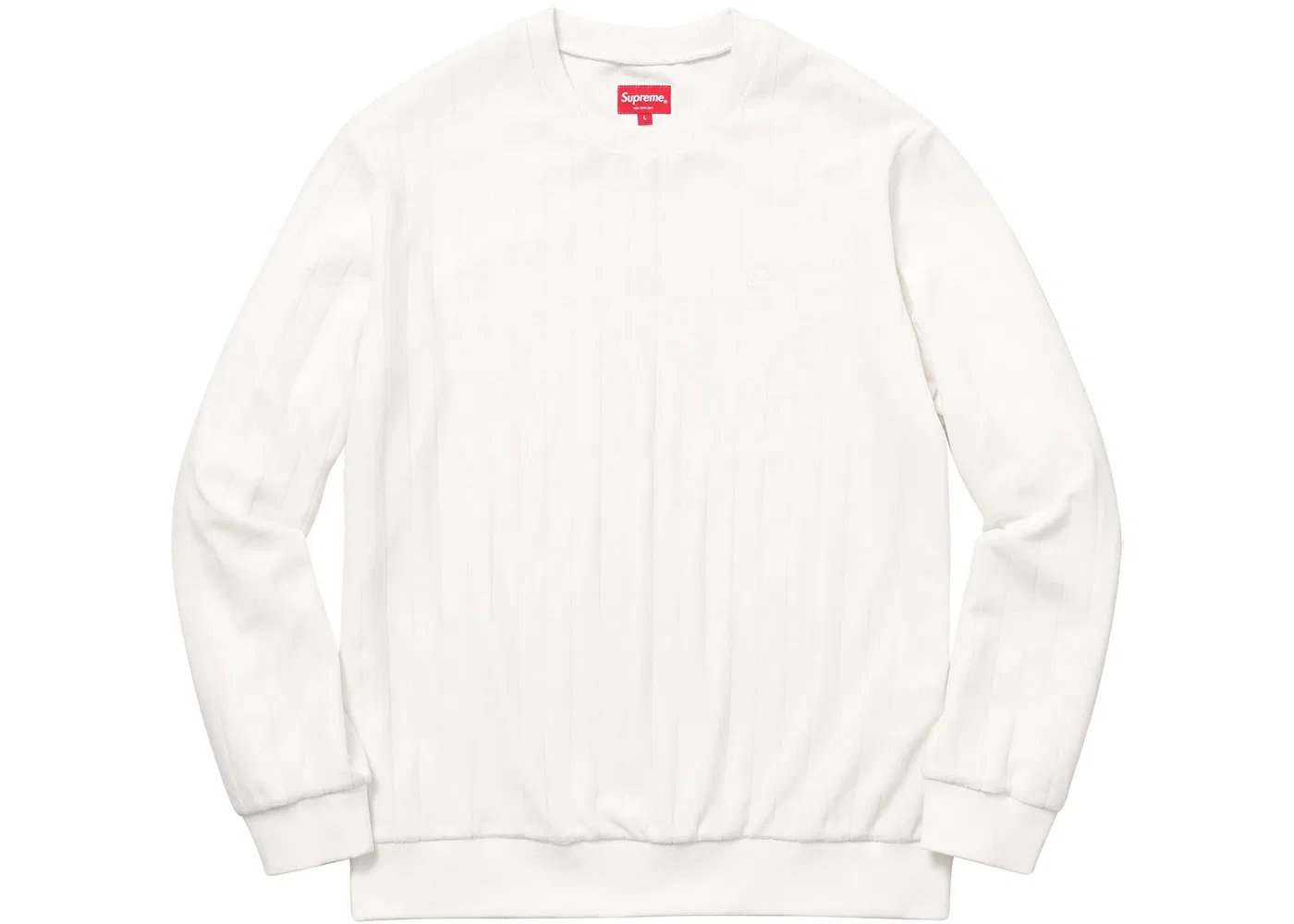 Мужской свитшот из велюра Supreme Crewneck, White