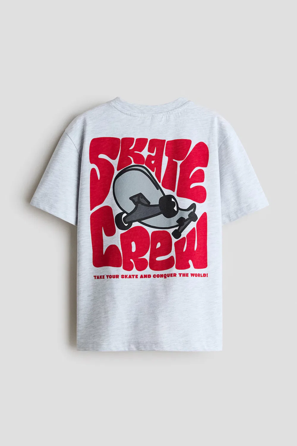 Хлопковая футболка с принтом H&M, Hellgraumeliert/Skate Crew — фото 2