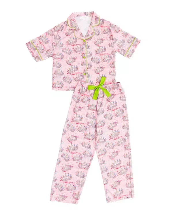 Детский комплект для девочек с принтом Crown Jewel Silky Set Sunshine Society, мультиколор