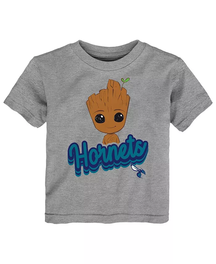 Комплект из двух футболок «Стражи Галактики» для малышей Heather Grey Charlotte Hornets Outerstuff — фото 3