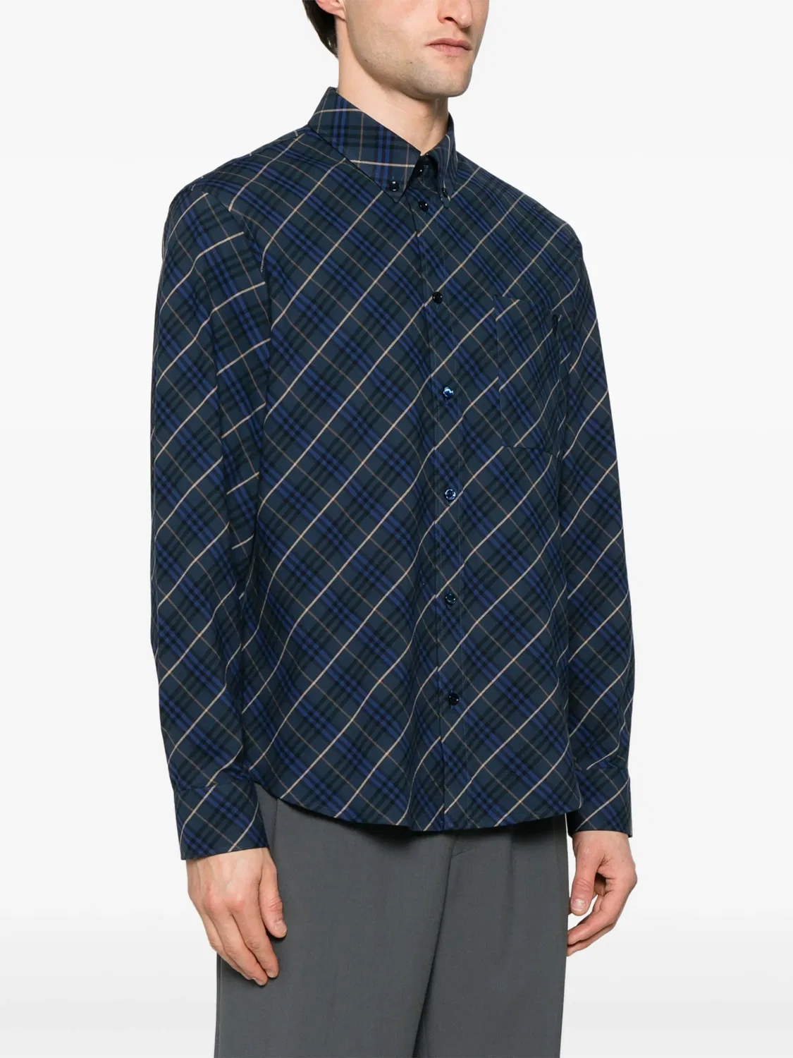 Куртка-рубашка из 100% хлопка Burberry, синий — фото 3