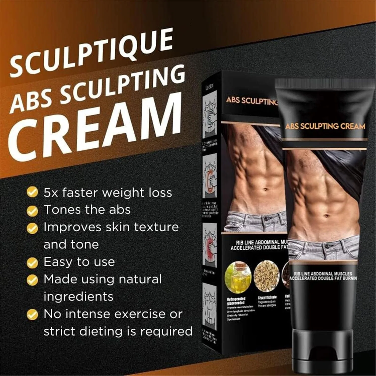 Крем для тела Sculptique Abdominal Body Shaping Cream, 60 г, 02 Exqst — фото 4