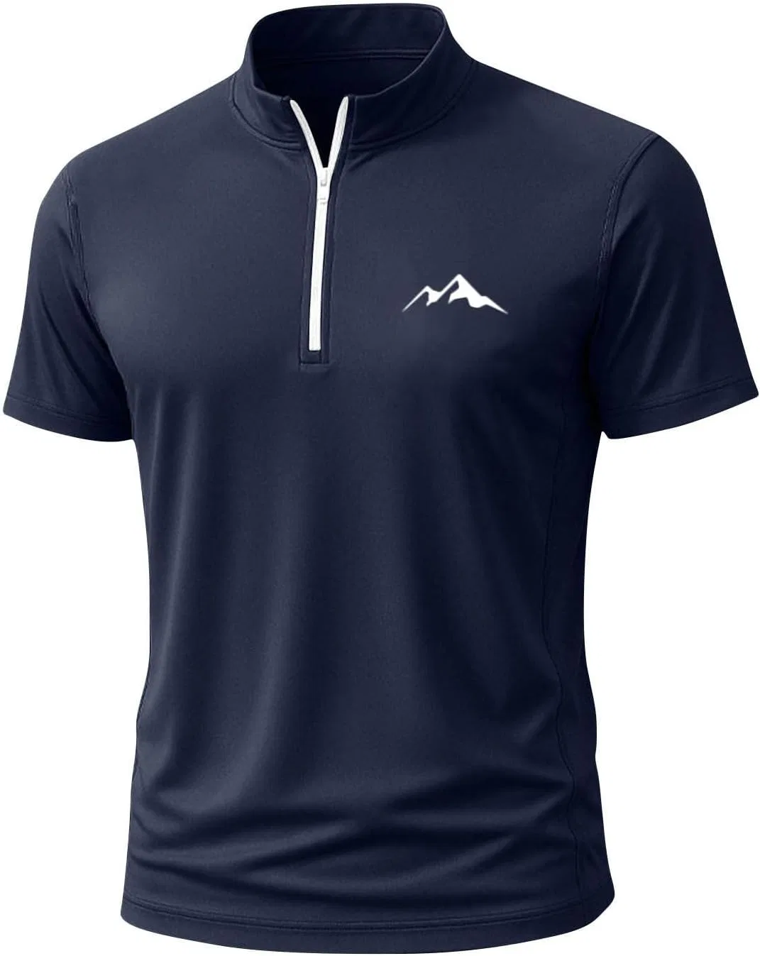 Мужская футболка с четвертью молнией и воротником-стойкой Athletic Slim Fit, Navy — фото 2