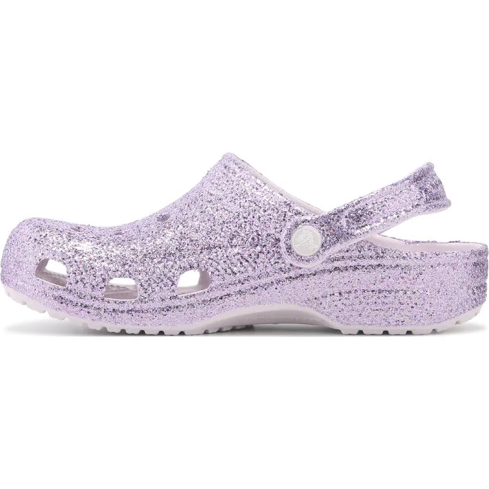 Детские классические сабо с блестками Crocs, Grape Ice Glitter — фото 3