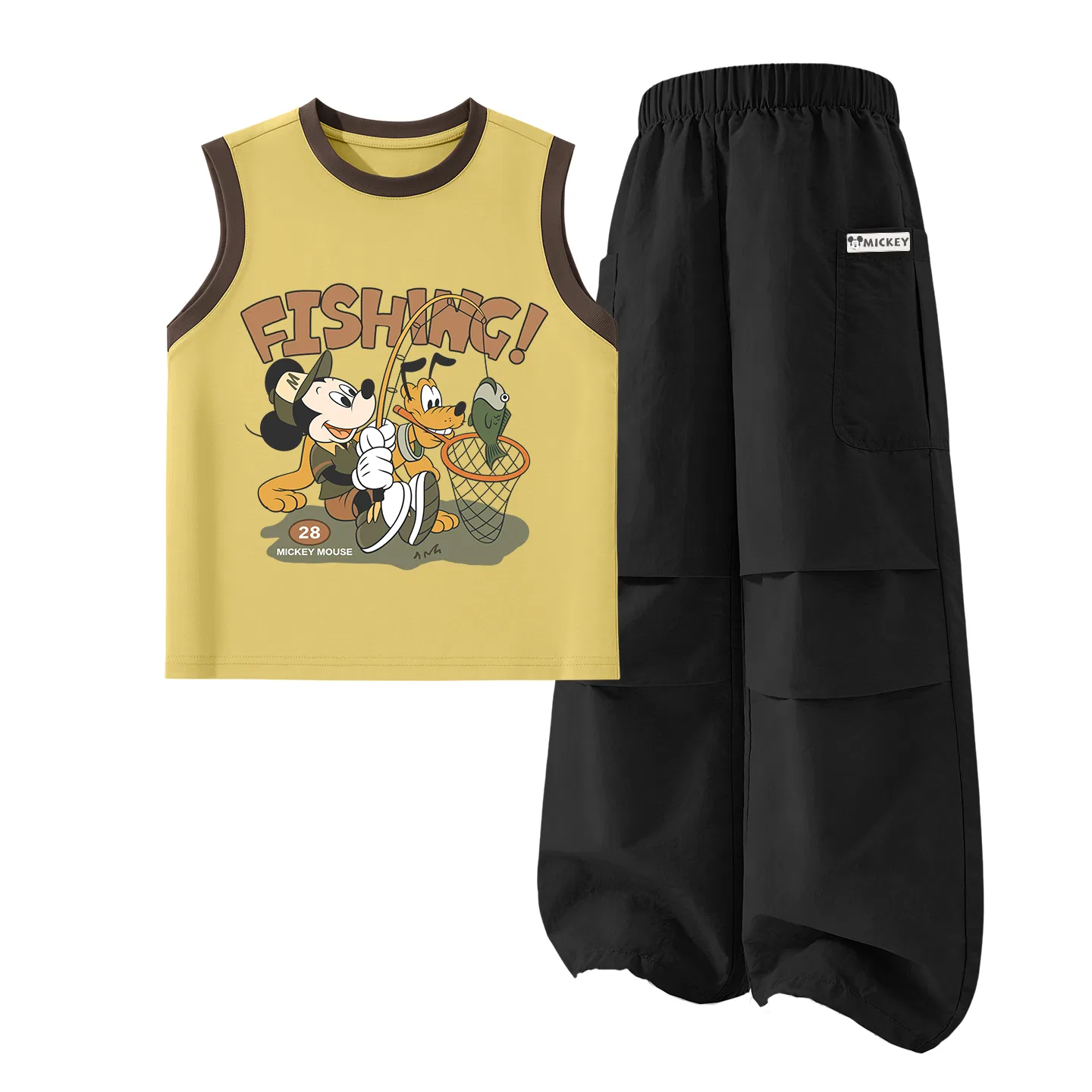 Костюм Casual Sportswear Kids, Disney, Di Fishing Brown Yellow+DiHU Long Hook-and-Loop K Black