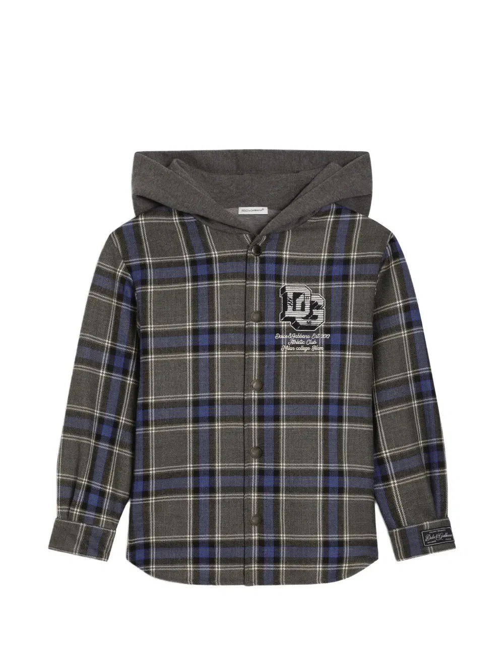 Рубашка в клетку-тартан Dolce & Gabbana Kids, серый