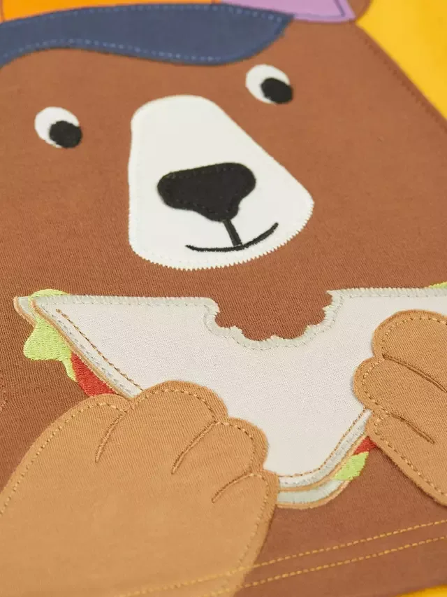 Детская футболка Carsen Bear, желтая Frugi — фото 4