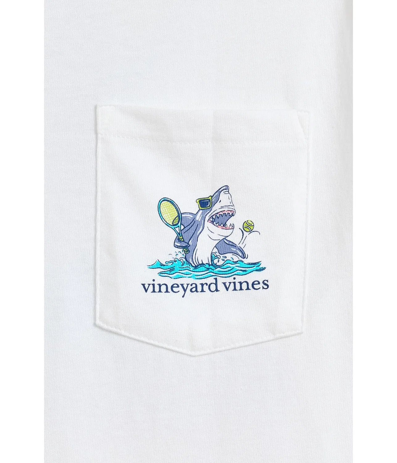 Футболка с коротким рукавом Shark Tennis (для малышей/детей постарше) Vineyard Vines Kids, White Cap — фото 3