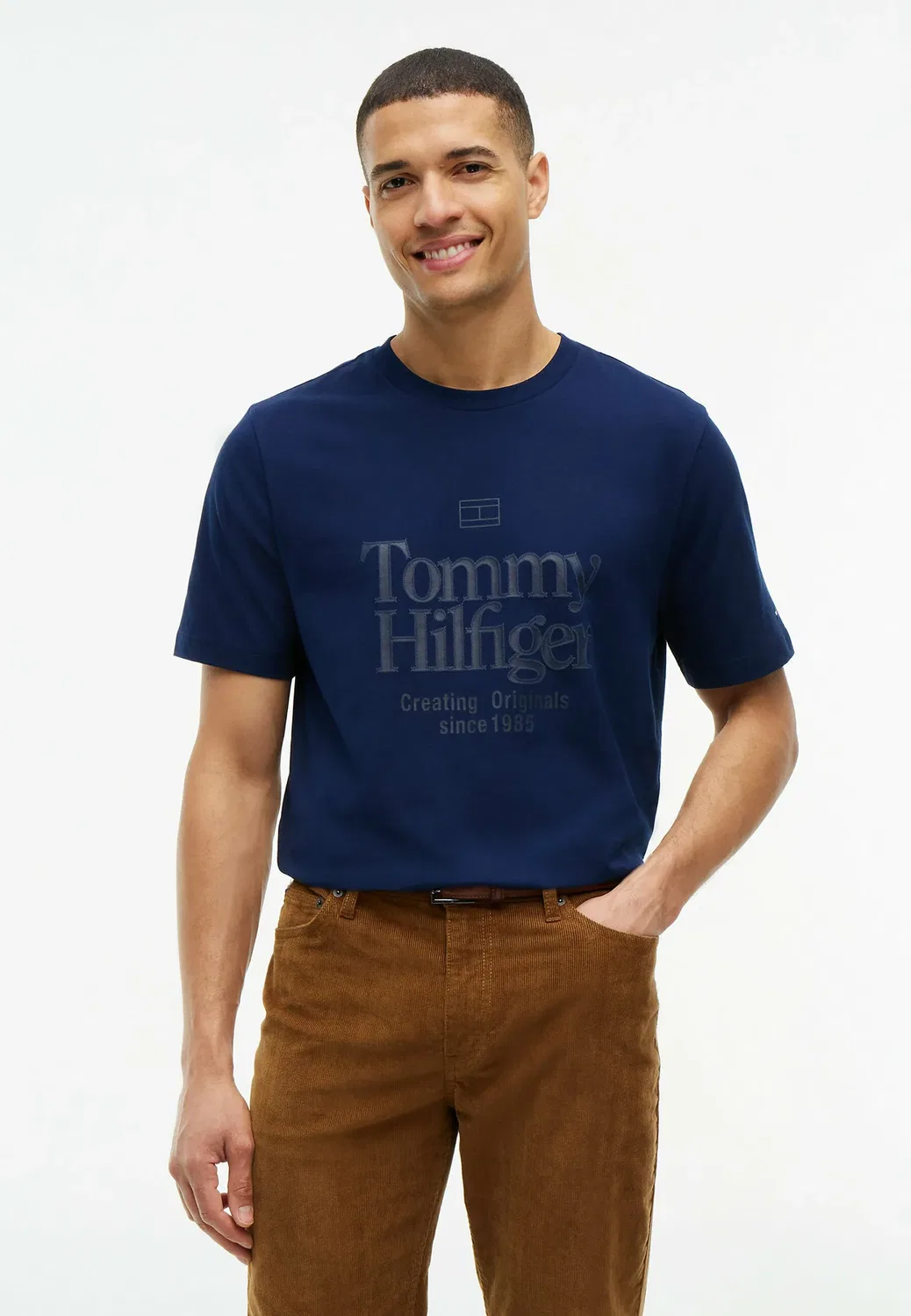 Футболка с принтом в тон - футболка с графическим рисунком Tommy Hilfiger, Carbon Navy