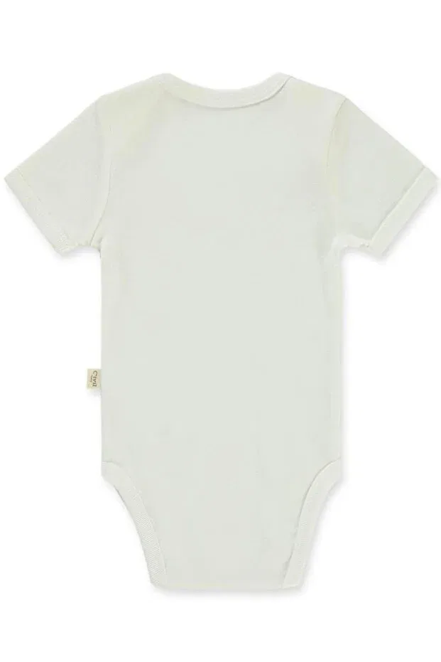 Детское боди-комплект с коротким рукавом 3-Piece Plain Short Sleeve Snap Fastener Bodysuit Civil Baby, White — фото 3
