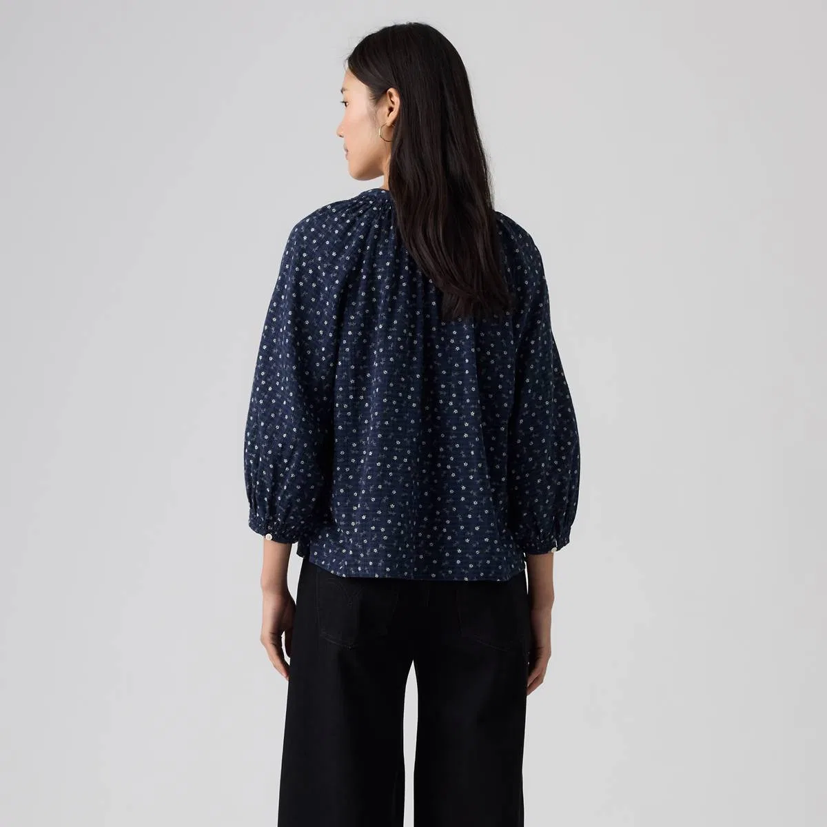 Блузка «Мечта» Levi's, Jaana Floral Navy - Blue — фото 4