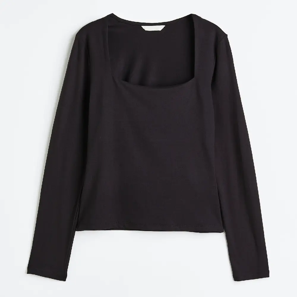 

Лонгслив H&M Jersey, черный