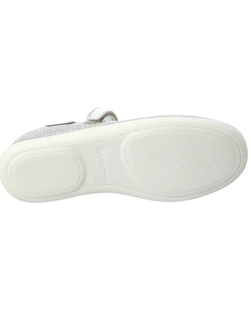 Детские кожаные балетки-слипоны с блеском Naturino Pavia 2 Glitter Leather Flat, Silver — фото 4