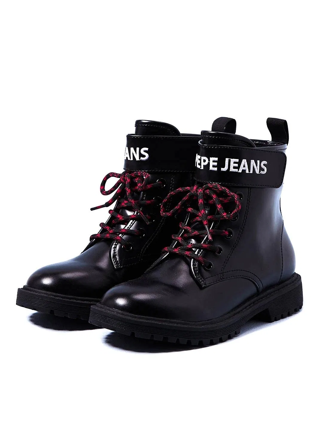 Детские ботинки для девочек кожаные Hatton Strap Combi Pepe Jeans, Black — фото 2