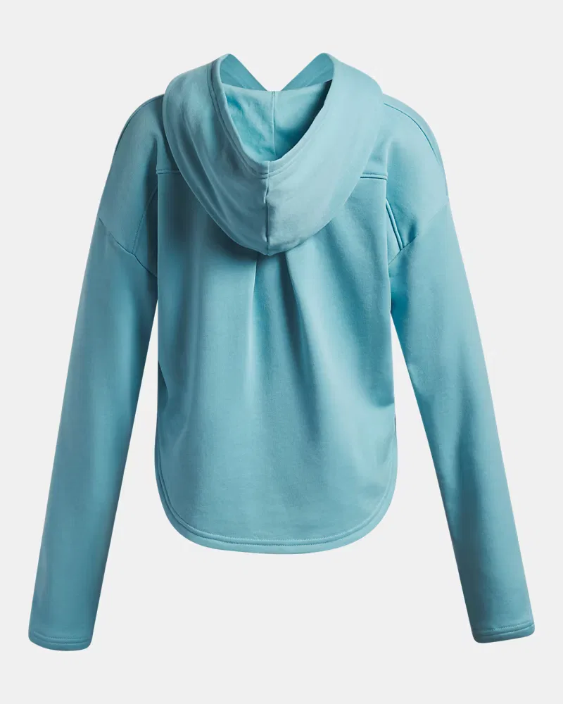 Детское худи из легкого футера с быстросохнущей тканью UA Rival UnderArmour, Blue Haze/White — фото 2
