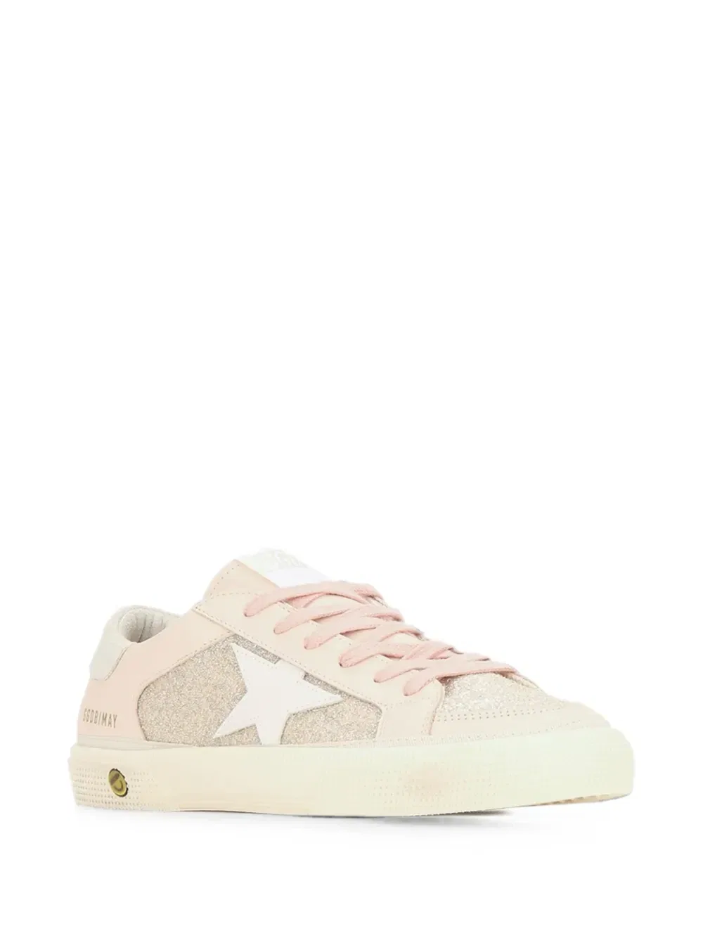 Кроссовки May с блестящими вставками Golden Goose Kids, бежевый — фото 2
