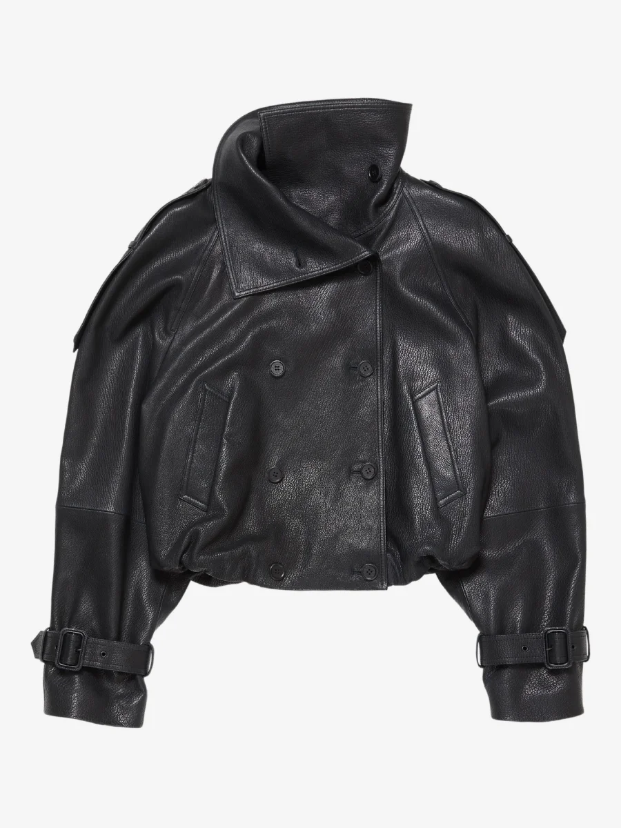 Куртка Acne Studios двубортная, черный — фото 4