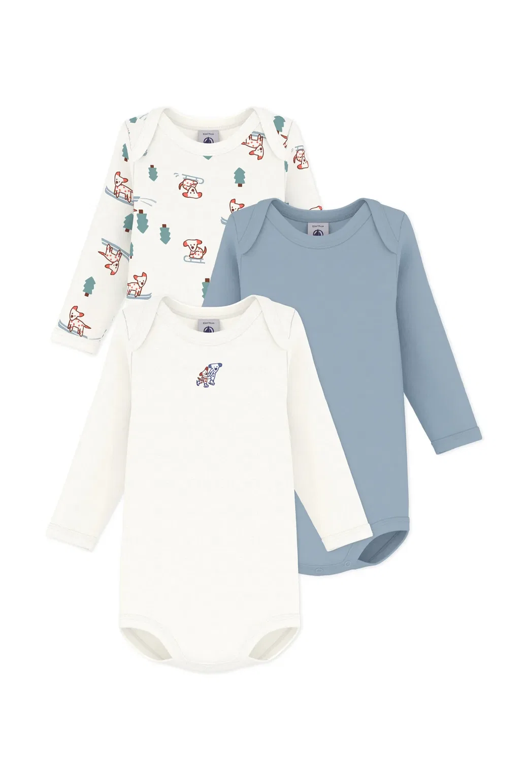 Bebe debout 3 bodies us ml cote 1x1 - body Petit Bateau, Variante