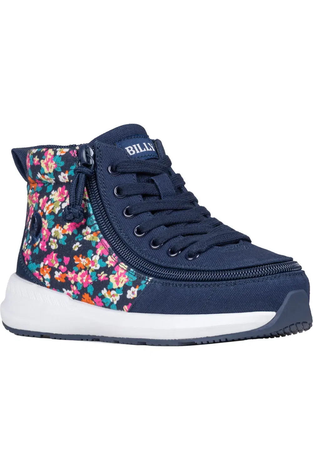 Кроссовки детские высокие на молнии Goat Classic BILLY Footwear, Navy Floral