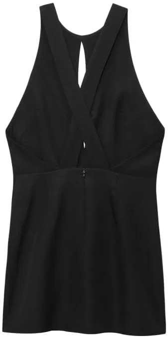 Женское кроп-платье с открытой спиной и запахом, Black — фото 3