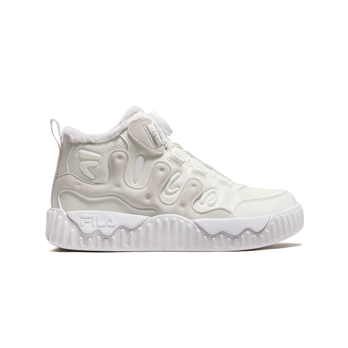 Детские повседневные кроссовки с синтетической кожей FILA KIDS, Snow/White Sand Gray — фото 3