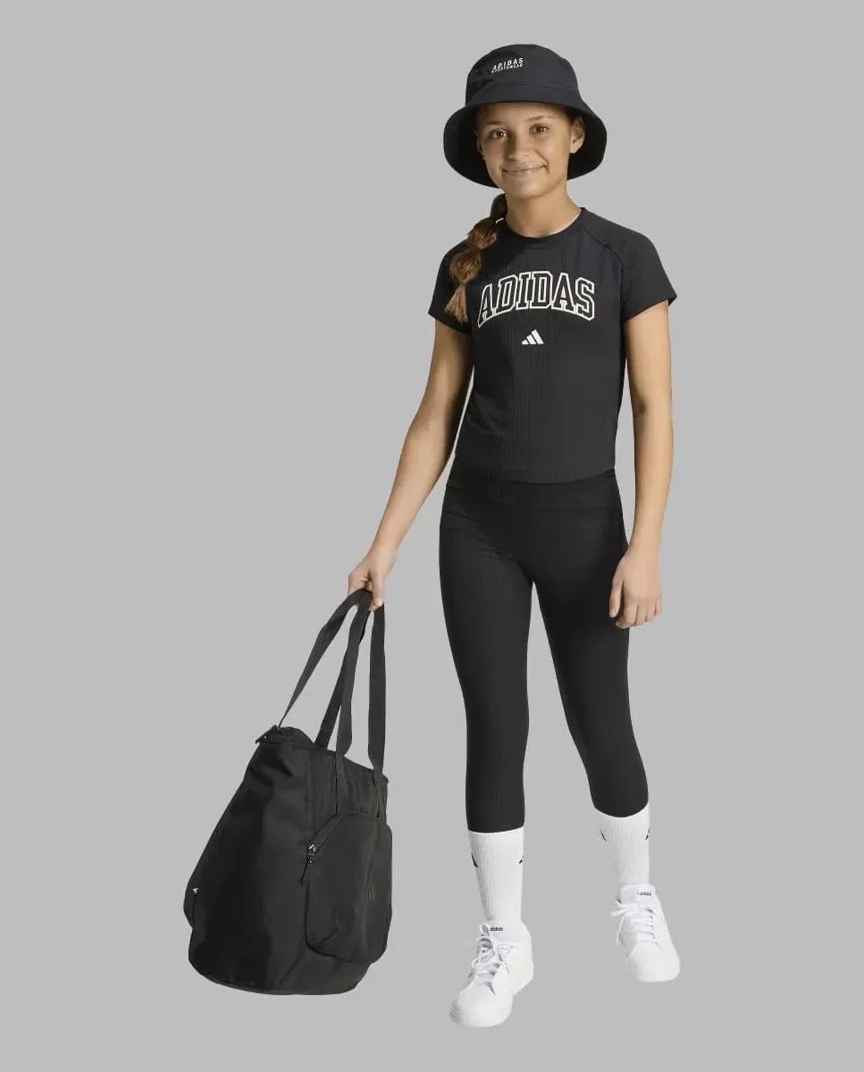 Детская футболка для девочек с принтом Seasonals Collegiate adidas, Negro — фото 3