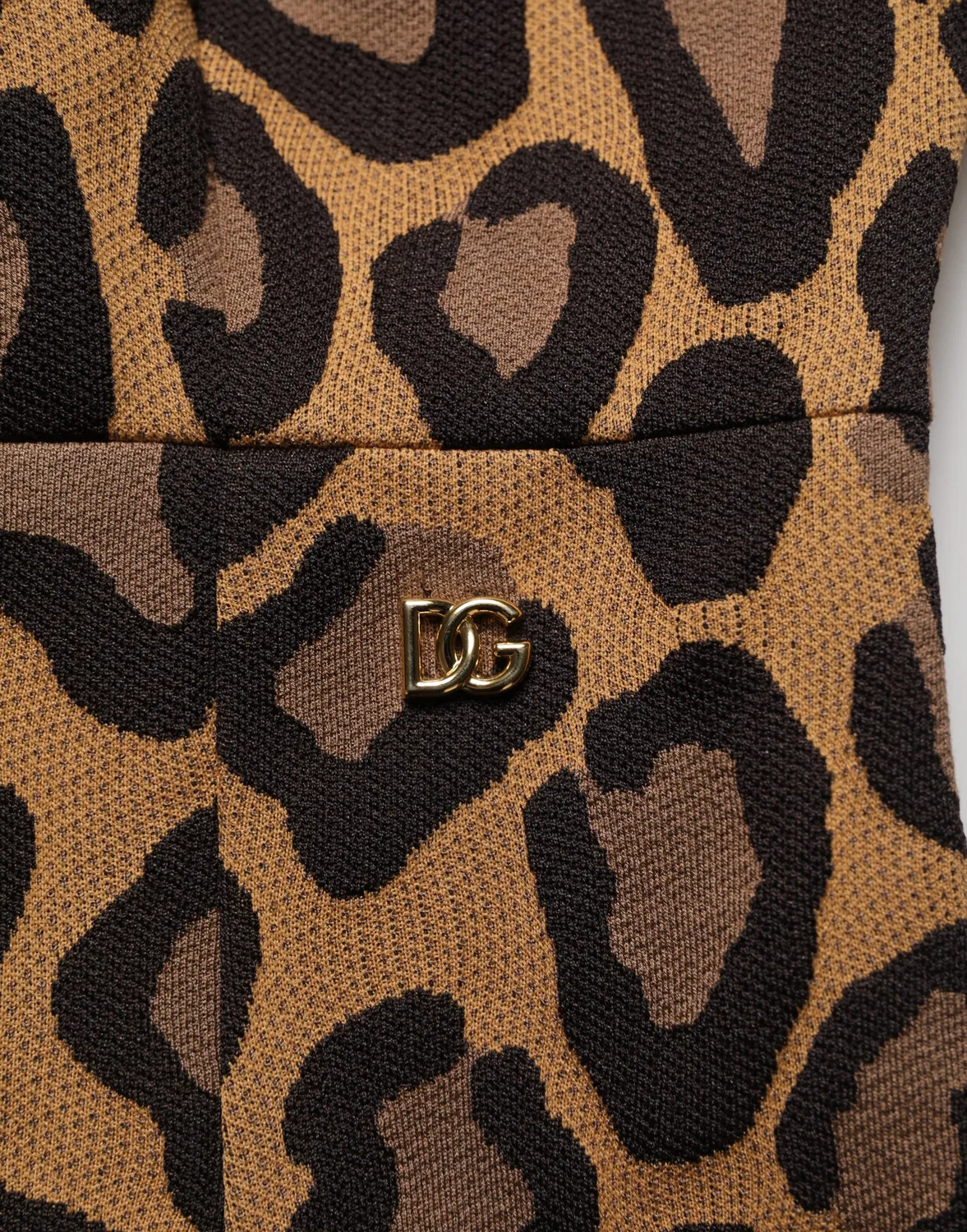 Женское платье с леопардовым принтом Dolce & Gabbana, Brown — фото 2