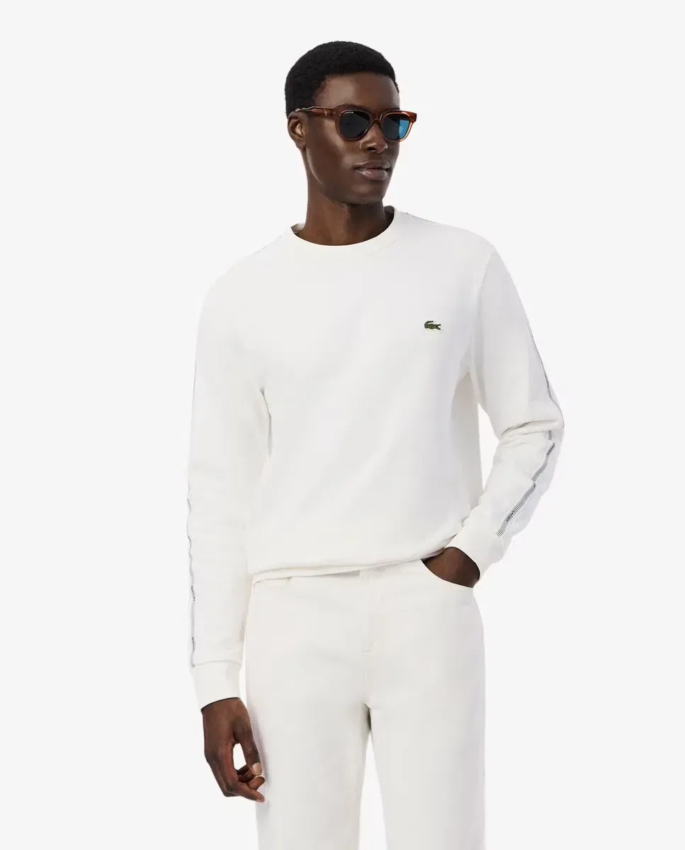 Свитшот мужской Lacoste с полосой, Blanco