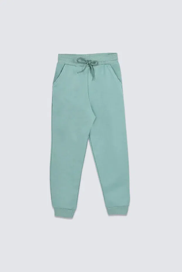 Детские спортивные штаны для девочек хлопковые 2-Threaded Bunny Hopp, Water Green