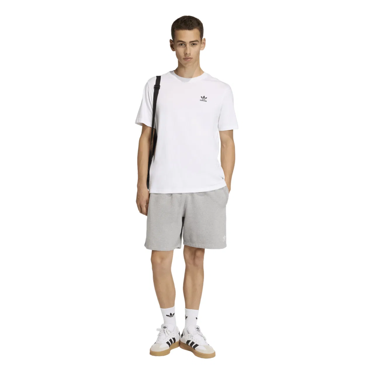 Мужские шорты Trefoil Essentials Fleece Adidas, цвет Medium Grey Heather — фото 3
