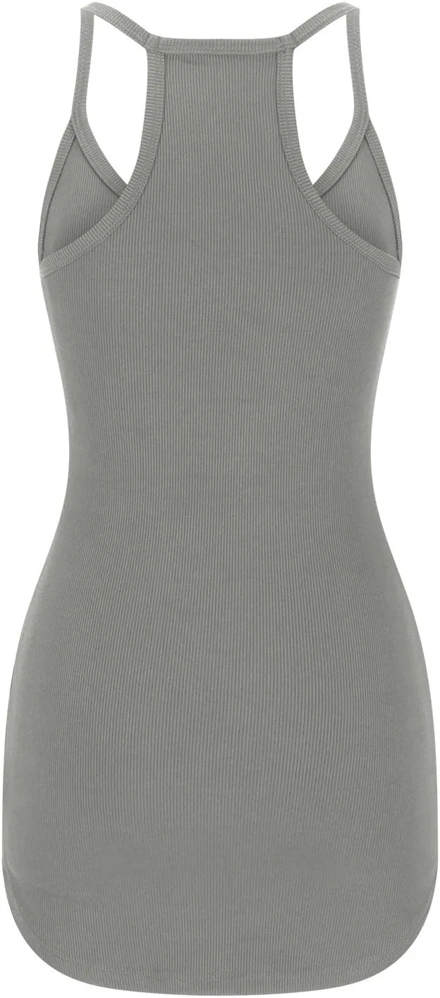 Женское облегающее платье с бретельками Bodycon, Gray — фото 4