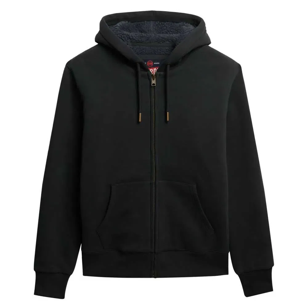 Толстовка на молнии с начесом Superdry, черный