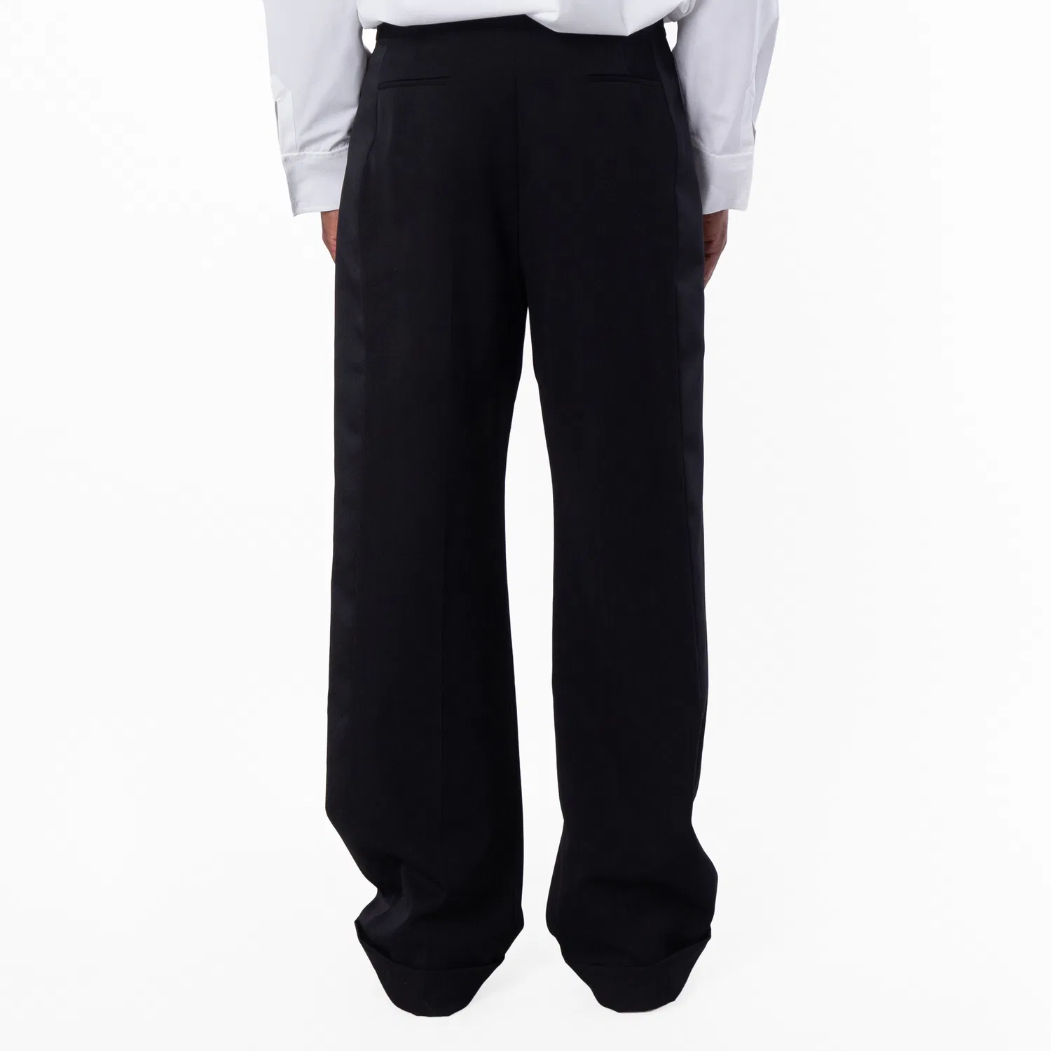 Брюки клеш из шерсти Flared Tuxedo Pants Saint Laurent, Black — фото 4