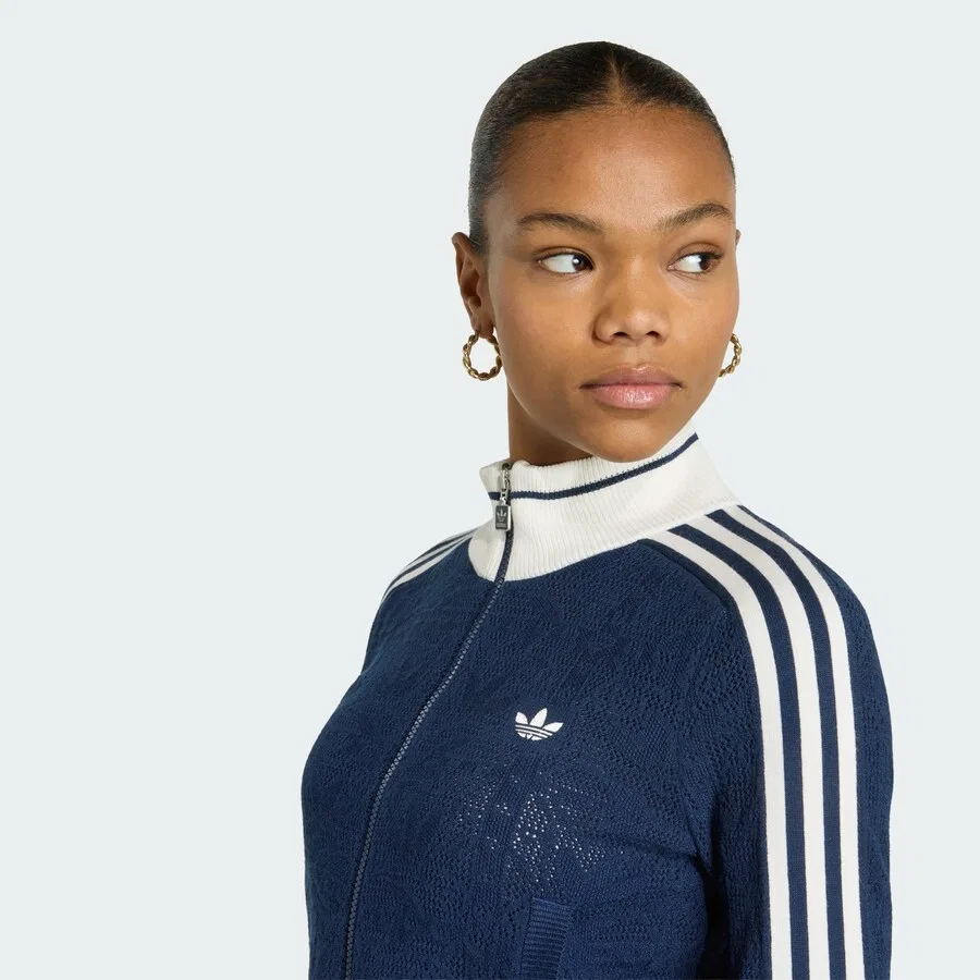 Вязаный кардиган ADIDAS ORIGINALS 'SPORTS CLUB' темно-синего цвета — фото 3