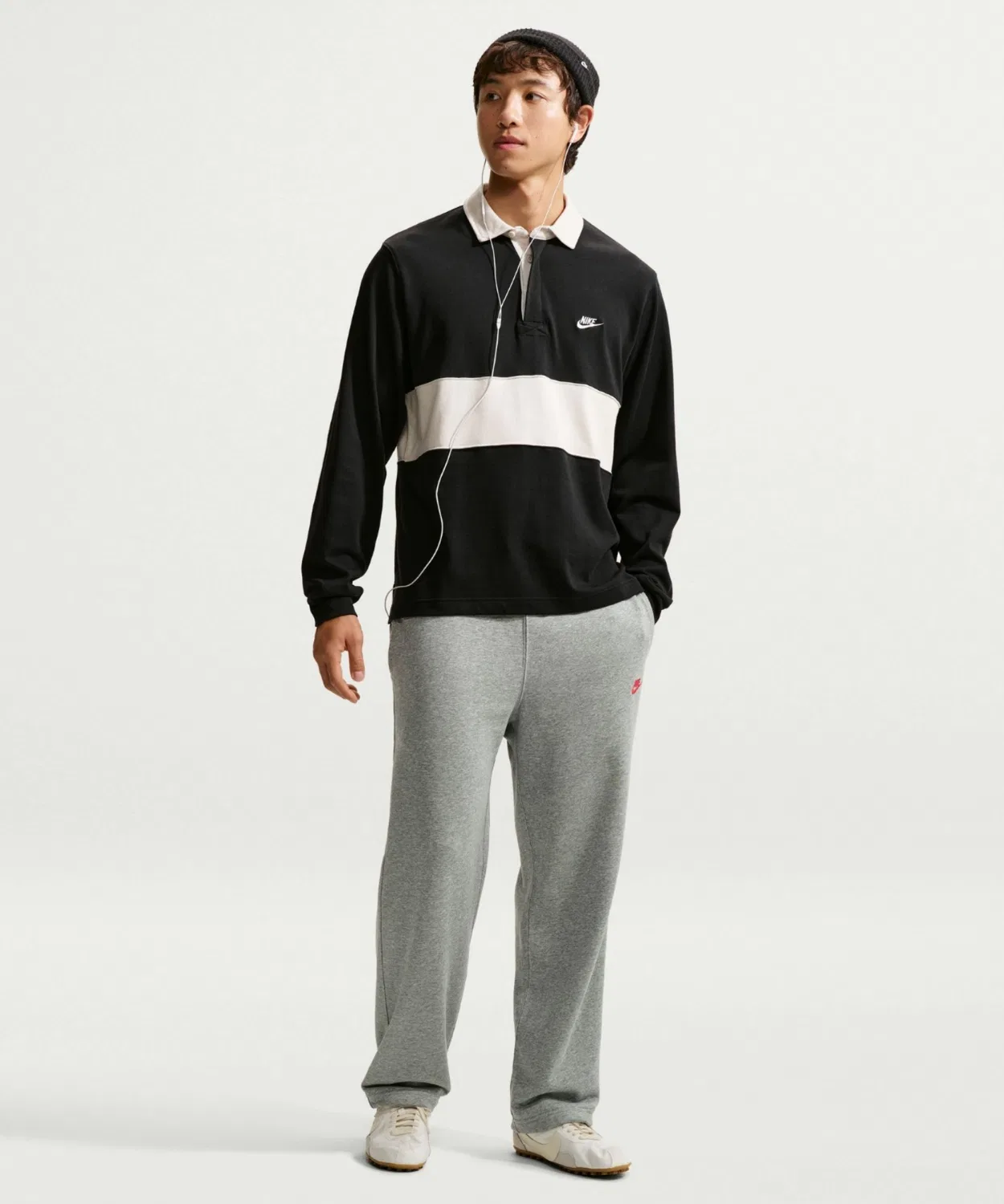 Мужские спортивные брюки из футера с открытым низом, модель Nike Club NIKE, Dark Grey Heather