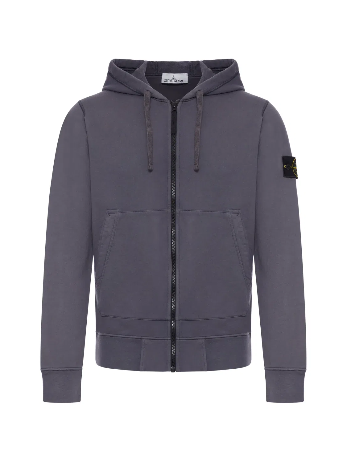 Stone Island Худи на молнии Compass серый